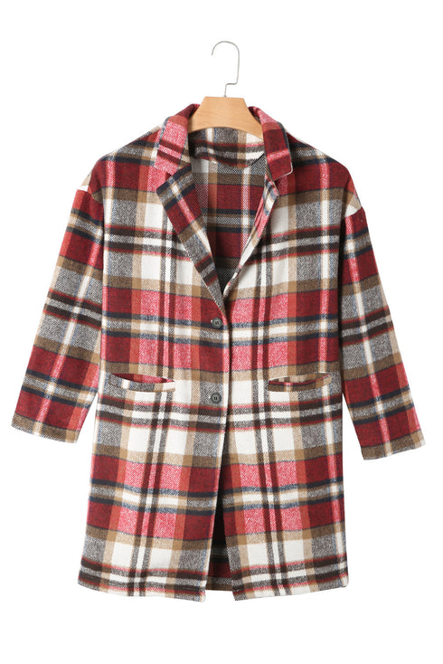 Plaid Button Up Lapel Jacket